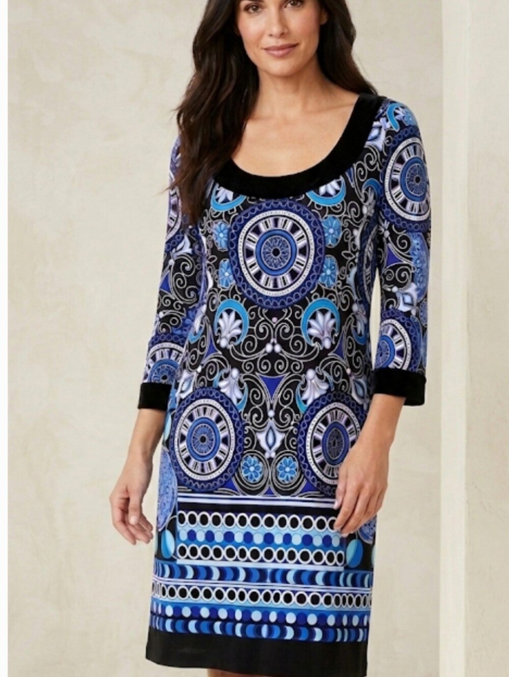 Blue Bohemian boho dress L 12 Dressbarn